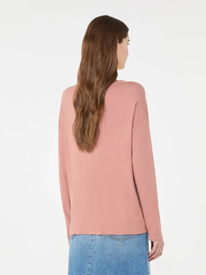 Genser i silke- og bomullsgarn, rosa