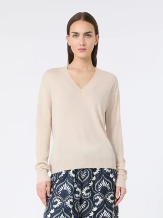 Genser i ull og kashmir, beige
