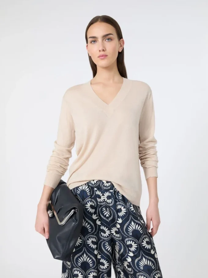 Genser i ull og kashmir, beige