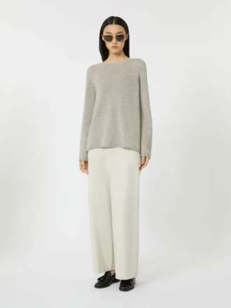 Genser i ull- og kashmirgarn, beige