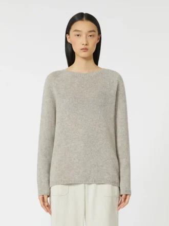 Genser i ull- og kashmirgarn, beige