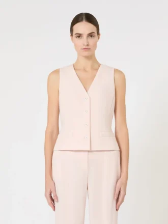 Gilet i ullkrepp, rosa