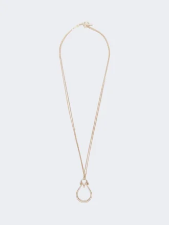 Halskjede med monogram-anheng, gull