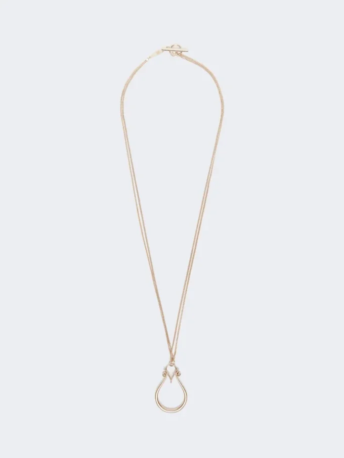 Halskjede med monogram-anheng, gull