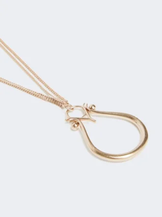 Halskjede med monogram-anheng, gull