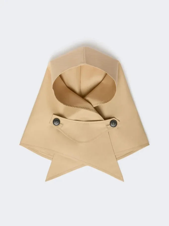 Hatt-foulard i vannavvisende gabardin, beige Hatt-foulard i vannavvisende gabardin, beige
