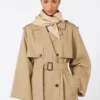 Hatt-foulard i vannavvisende gabardin, beige Hatt-foulard i vannavvisende gabardin, beige