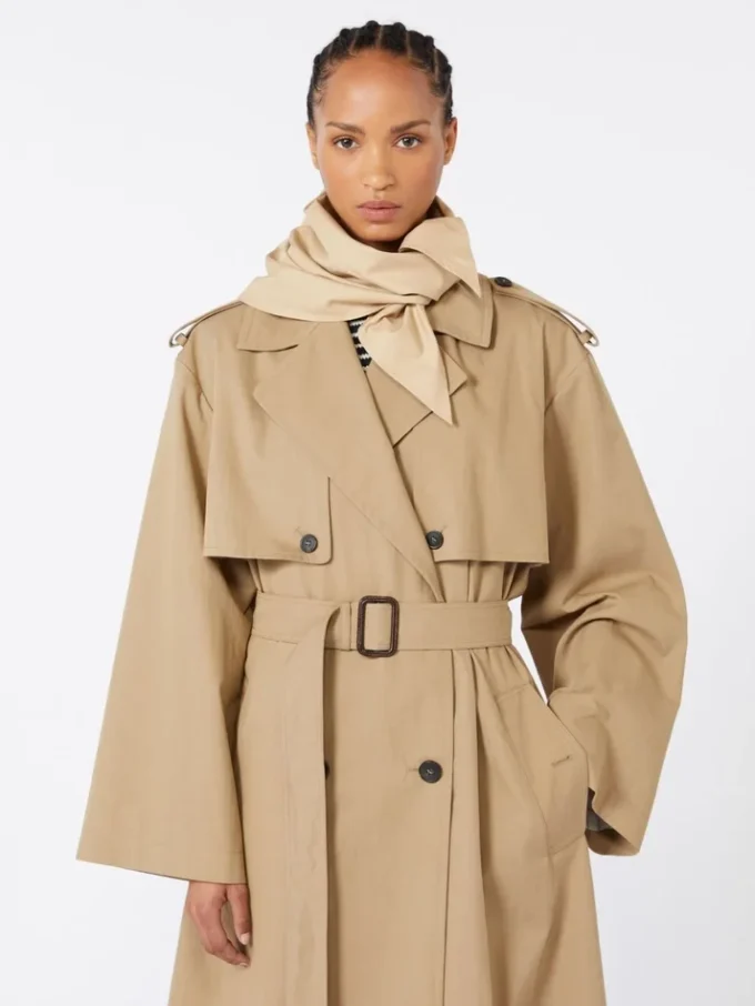 Hatt-foulard i vannavvisende gabardin, beige Hatt-foulard i vannavvisende gabardin, beige