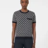 Jacquard-genser i ull, ultramarin