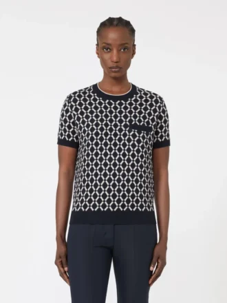 Jacquard-genser i ull, ultramarin Jacquard-genser i ull, ultramarin