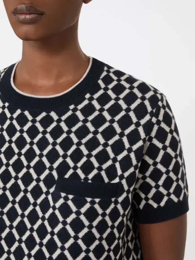 Jacquard-genser i ull, ultramarin