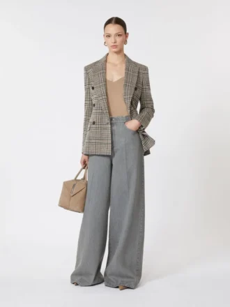 Jacquard-jerseyblazer, svartgrå