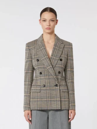 Jacquard-jerseyblazer, svartgrå