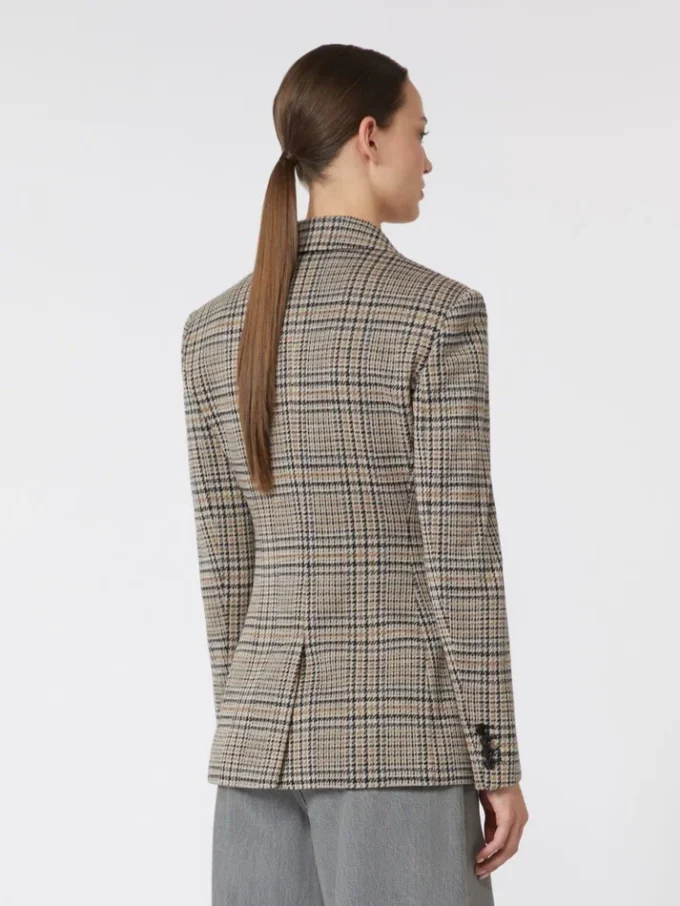 Jacquard-jerseyblazer, svartgrå