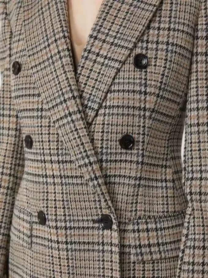 Jacquard-jerseyblazer, svartgrå