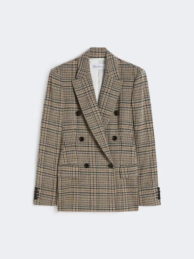 Jacquard-jerseyblazer, svartgrå