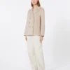 Jakke i bredvevd ull, beige-rosa