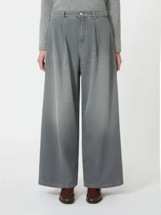 Jeans i bomull og viskose, mellomgrå