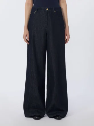 Jeans i bomullsdenim med rett passform, ultramarin