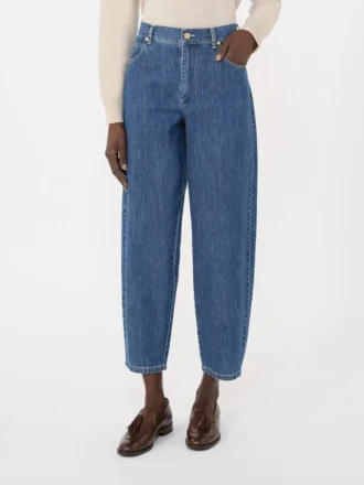 Jeans i bomullsdenim med smal benform, midnattsblå