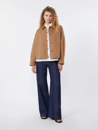 Poplin-skjorte med broderi, hvit