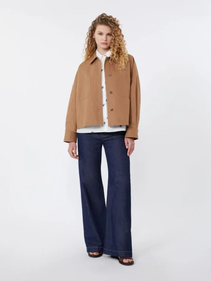 Poplin-skjorte med broderi, hvit