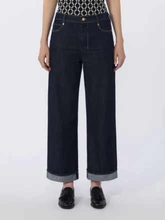 Jeans med oppbrett, ultramarin