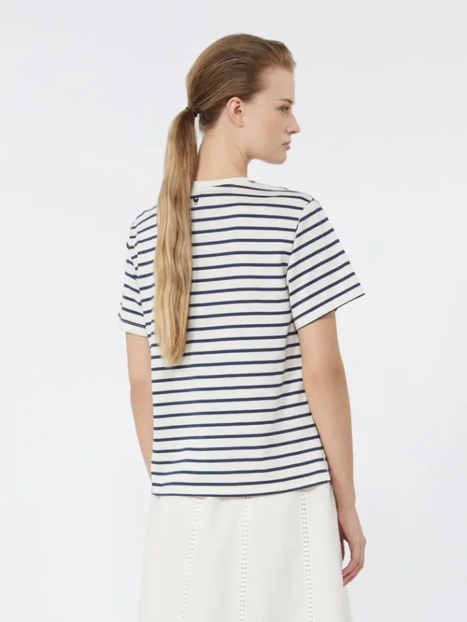 Jersey-T-skjorte med grafikk, marineblå