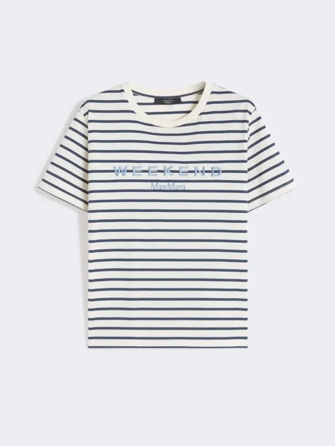 Jersey-T-skjorte med grafikk, marineblå
