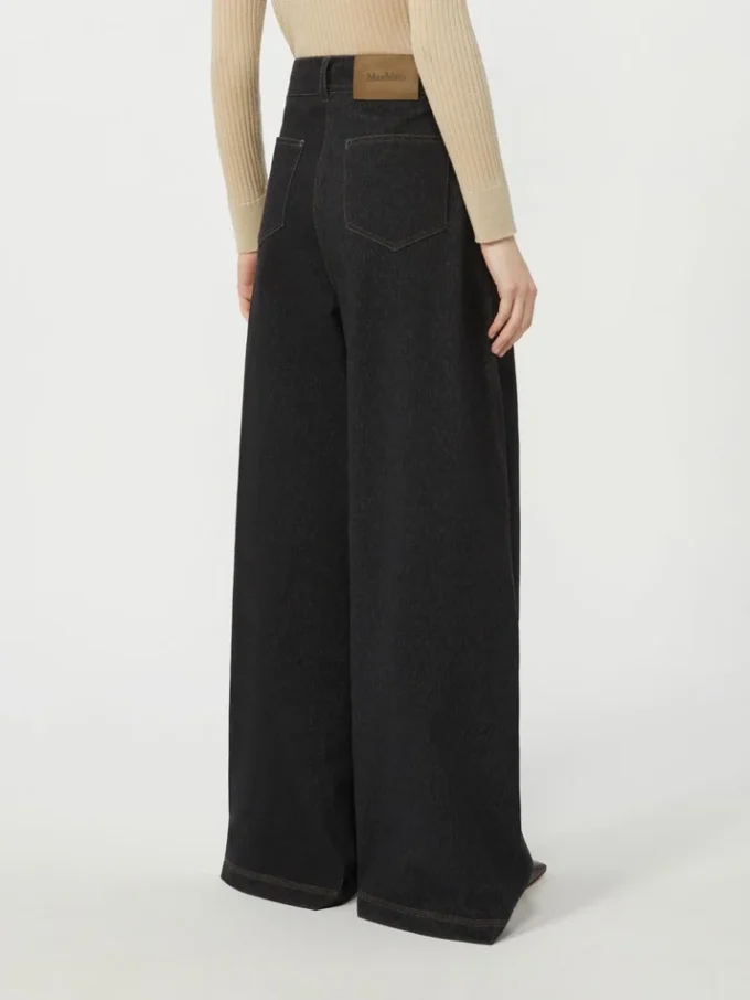 Jerseybukse med fem lommer i denim-effekt, ultramarin Jerseybukse med fem lommer i denim-effekt, ultramarin