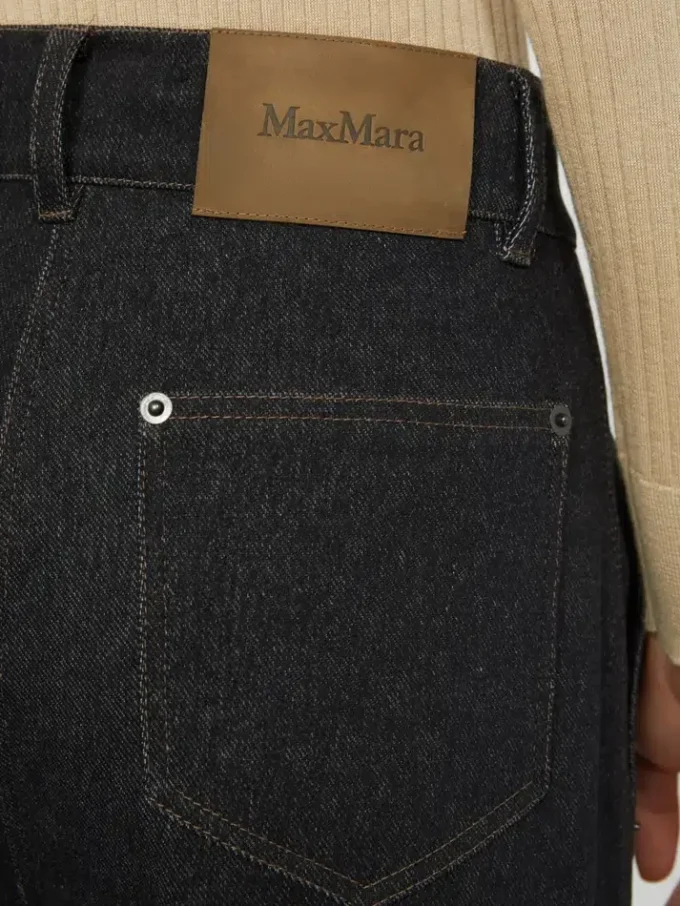 Jerseybukse med fem lommer i denim-effekt, ultramarin Jerseybukse med fem lommer i denim-effekt, ultramarin
