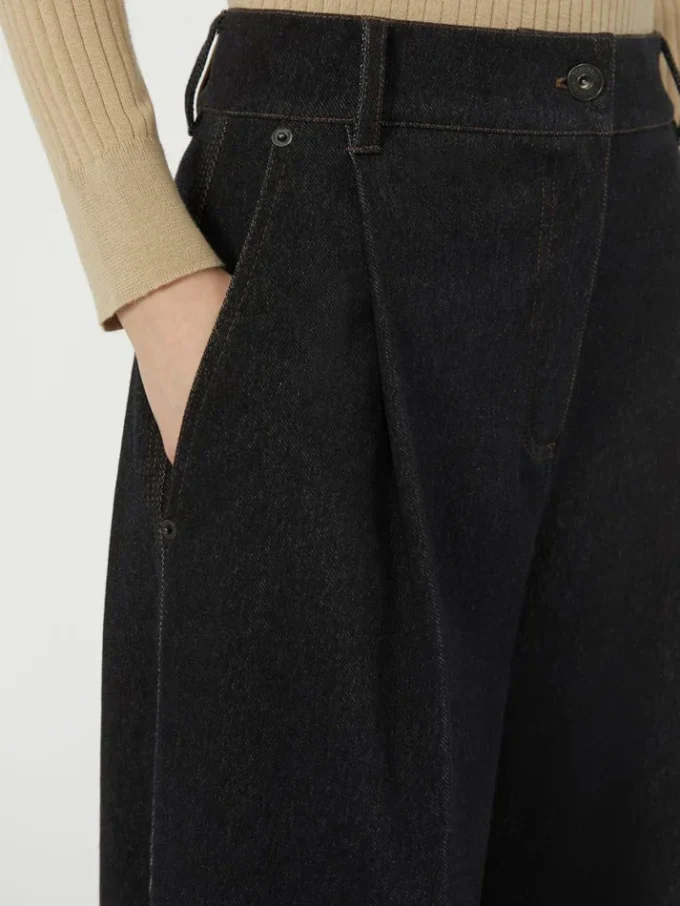 Jerseybukse med fem lommer i denim-effekt, ultramarin Jerseybukse med fem lommer i denim-effekt, ultramarin