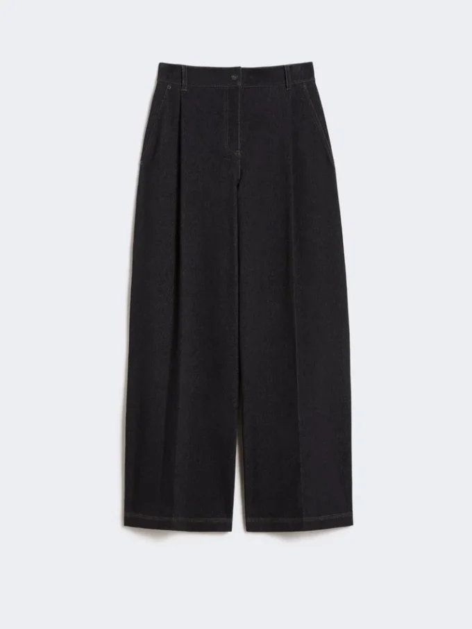 Jerseybukse med fem lommer i denim-effekt, ultramarin Jerseybukse med fem lommer i denim-effekt, ultramarin