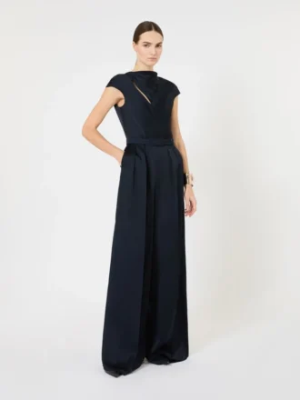 Jumpsuit i Envers-sateng, midnattsblå
