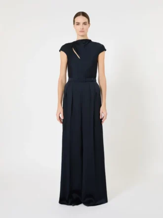 Jumpsuit i Envers-sateng, midnattsblå