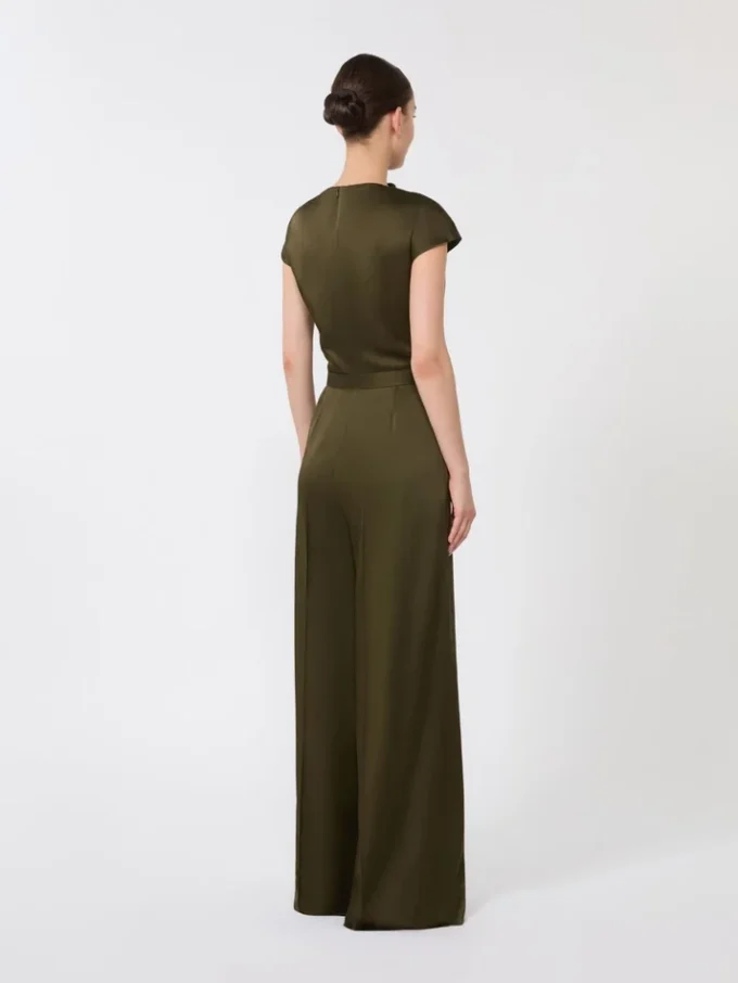 Jumpsuit i Envers-sateng, mosegrønn