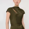 Jumpsuit i Envers-sateng, mosegrønn
