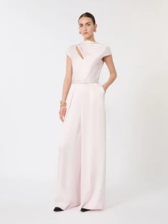 Jumpsuit i Envers-sateng, rosa