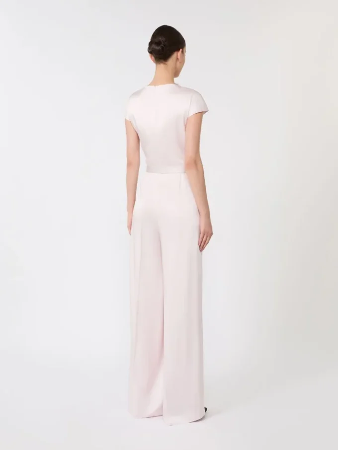Jumpsuit i Envers-sateng, rosa