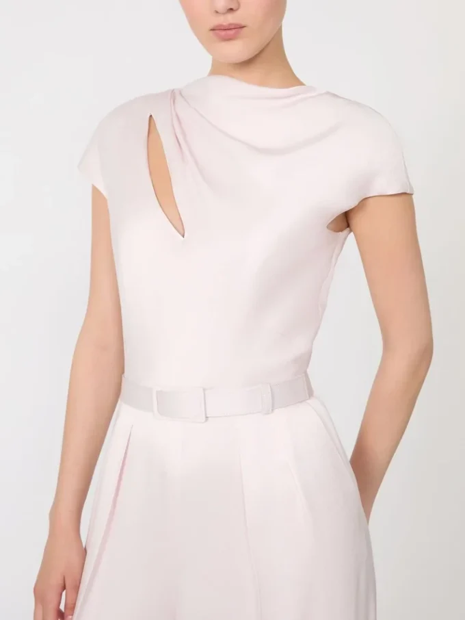 Jumpsuit i Envers-sateng, rosa
