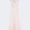 Jumpsuit i Envers-sateng, rosa