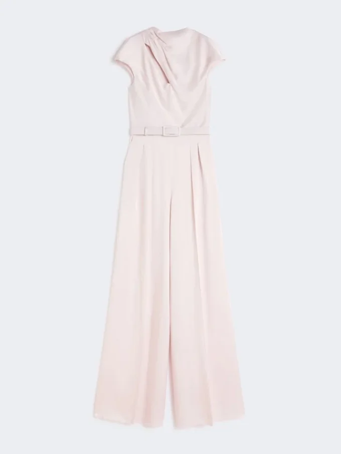 Jumpsuit i Envers-sateng, rosa