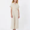 Jumpsuit i viskose og lin, Batavia, beige