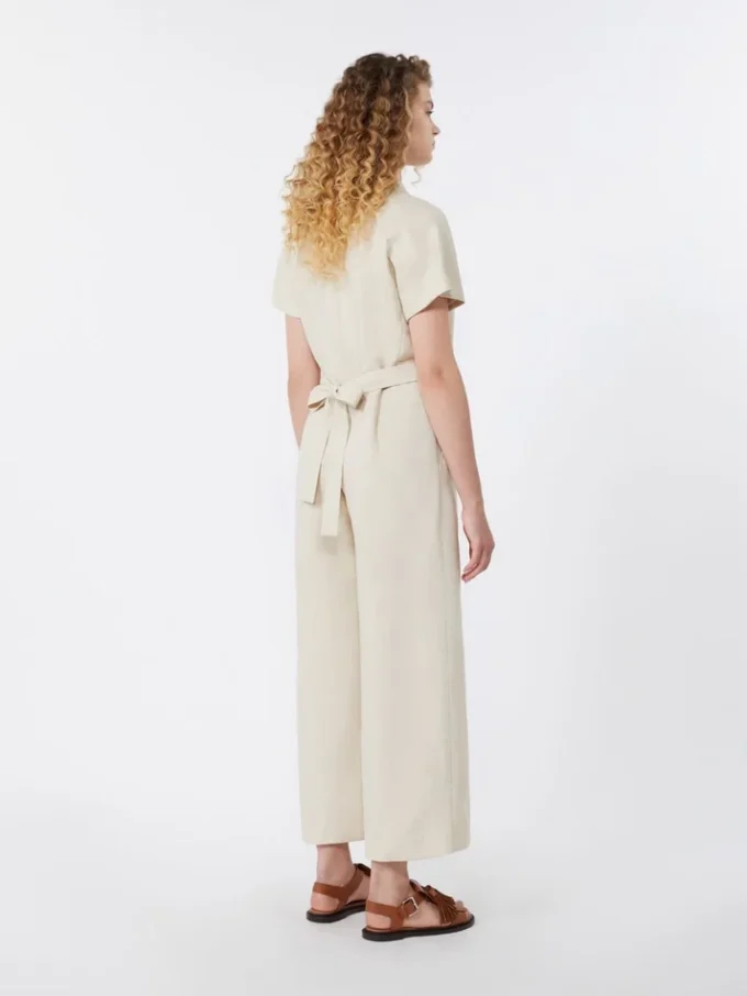 Jumpsuit i viskose og lin, Batavia, beige