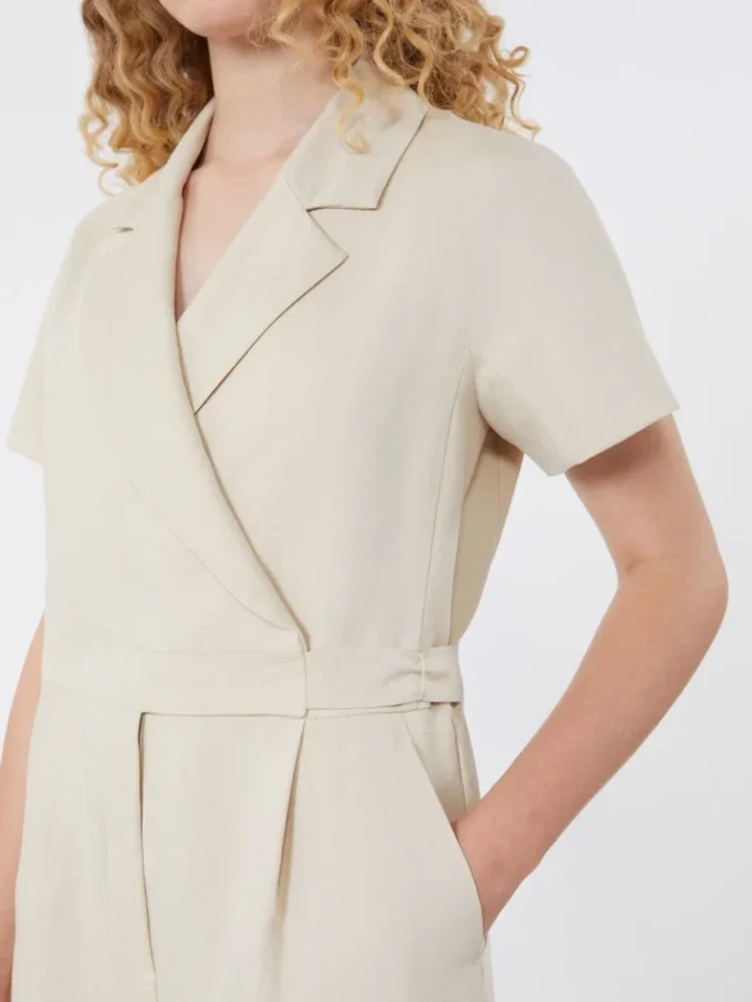 Jumpsuit i viskose og lin, Batavia, beige