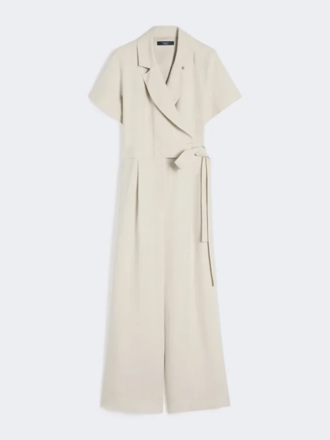 Jumpsuit i viskose og lin, Batavia, beige