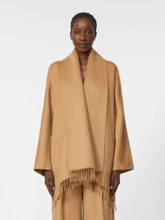 Kamelbrun cardigan-kåpe, kamel
