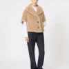 Kappe i teddy-stoff av alpakka og kashmir med boksformet passform, beige