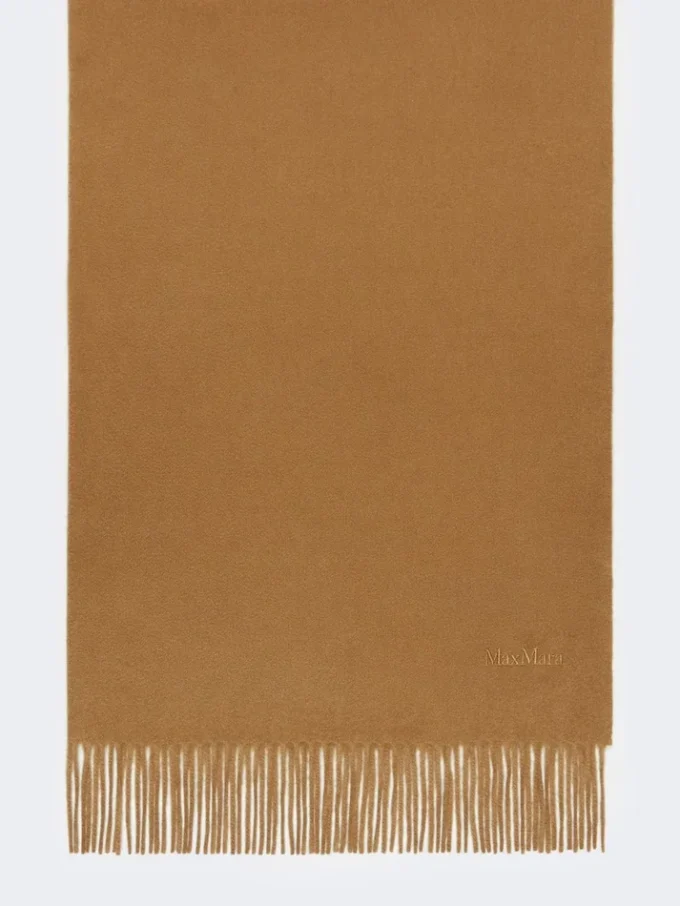 Kashmir-stole med logo, beige