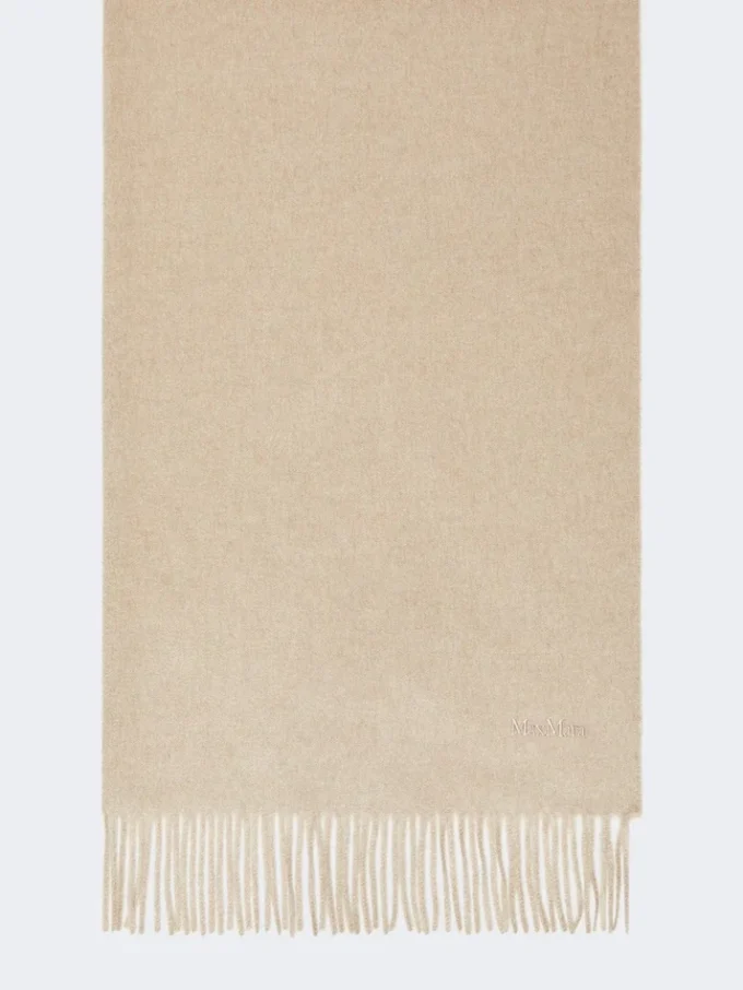 Kashmir-stole med logo, beige